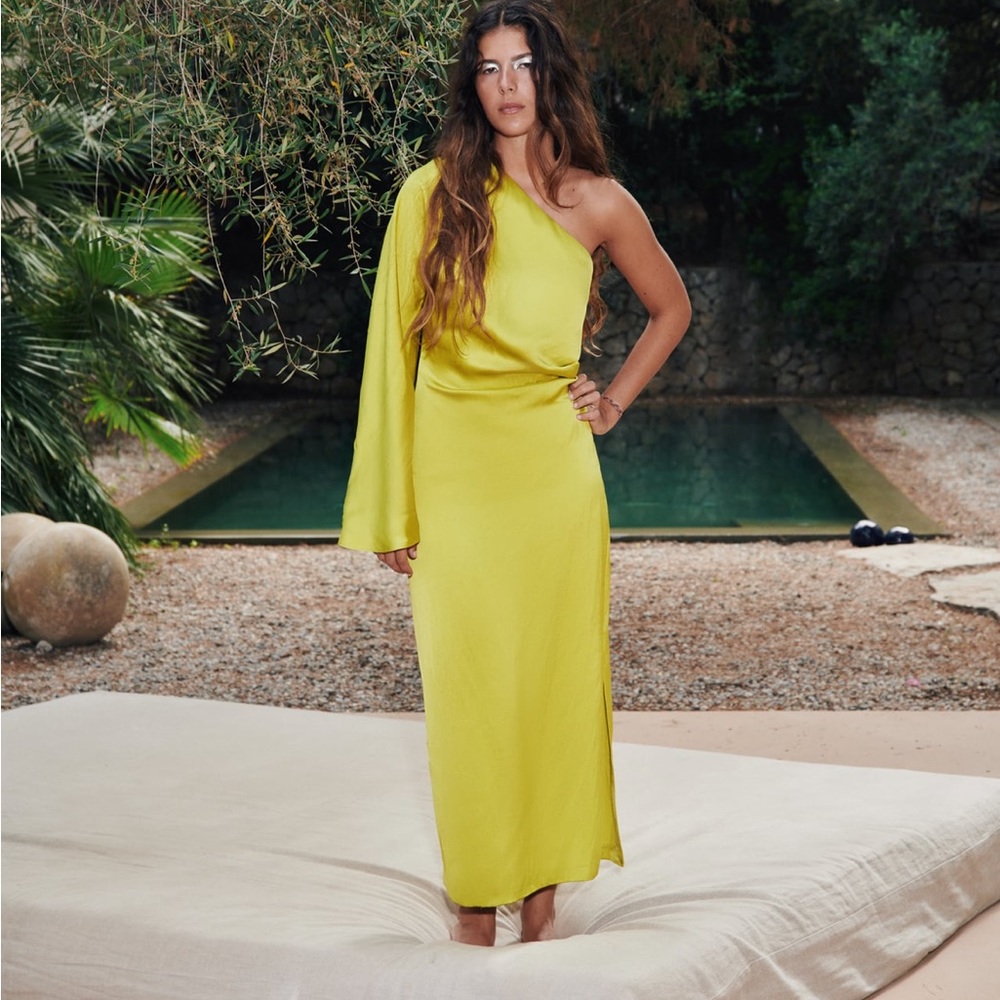 ZARA - Satin effect asymmetric dress